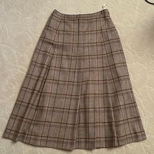 Vintage Brown Plaid Skirt